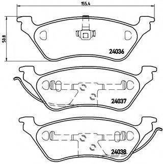 Комплект гальмівних колодок, дискове гальмо BREMBO P 11 014