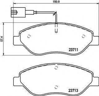 Комплект гальмівних колодок, дискове гальмо BREMBO P 23 145