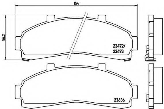 Комплект гальмівних колодок, дискове гальмо BREMBO P 24 041