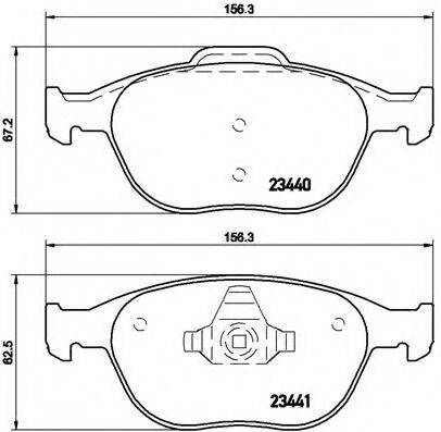 Комплект гальмівних колодок, дискове гальмо BREMBO P 24 058