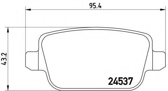 Комплект гальмівних колодок, дискове гальмо BREMBO P 24 075