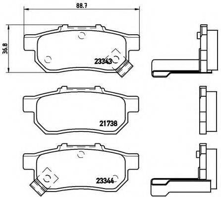 Комплект гальмівних колодок, дискове гальмо BREMBO P 28 025