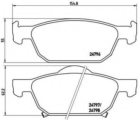 Комплект гальмівних колодок, дискове гальмо BREMBO P 28 044