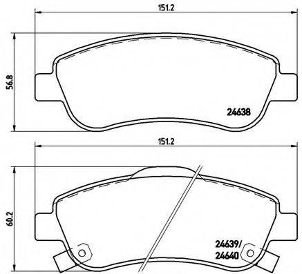 Комплект гальмівних колодок, дискове гальмо BREMBO P 28 045