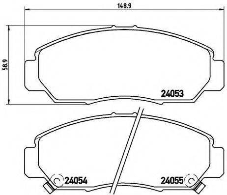 Комплект гальмівних колодок, дискове гальмо BREMBO P 28 047