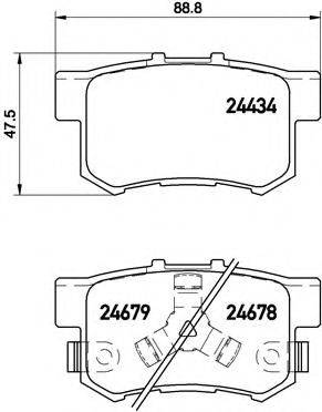 Комплект гальмівних колодок, дискове гальмо BREMBO P 28 061