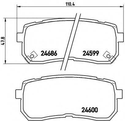 Комплект гальмівних колодок, дискове гальмо BREMBO P 30 035