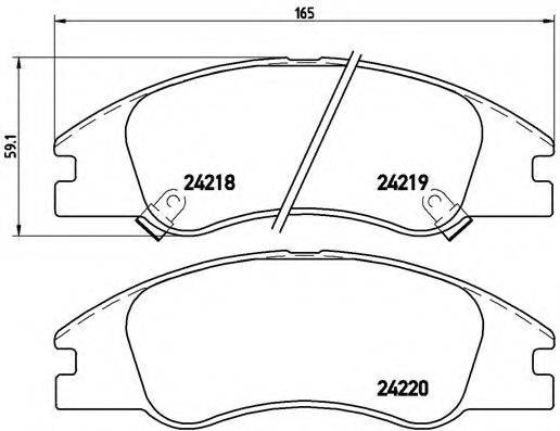 Комплект гальмівних колодок, дискове гальмо BREMBO P 30 042