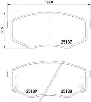 Комплект гальмівних колодок, дискове гальмо BREMBO P 30 055