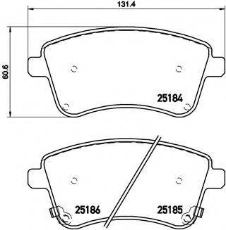 Комплект гальмівних колодок, дискове гальмо BREMBO P 30 064