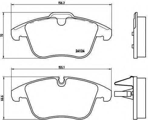 Комплект гальмівних колодок, дискове гальмо BREMBO P 36 022