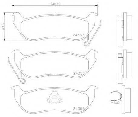 Комплект гальмівних колодок, дискове гальмо BREMBO P 37 009