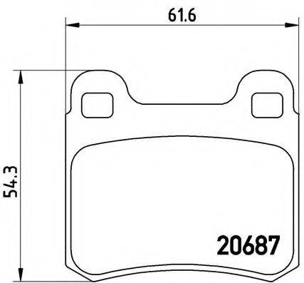 Комплект гальмівних колодок, дискове гальмо BREMBO P 50 013