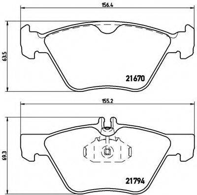 Комплект гальмівних колодок, дискове гальмо BREMBO P 50 026