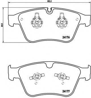 Комплект гальмівних колодок, дискове гальмо BREMBO P 50 105