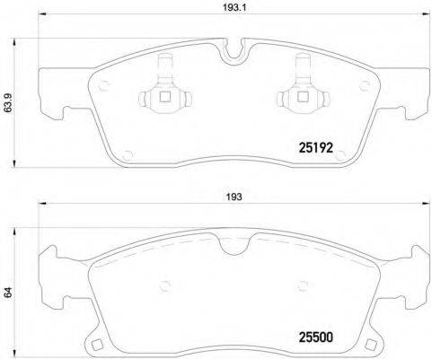 Комплект гальмівних колодок, дискове гальмо BREMBO P 50 108