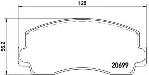 Комплект гальмівних колодок, дискове гальмо BREMBO P 54 002