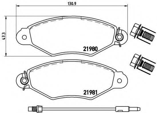 Комплект гальмівних колодок, дискове гальмо BREMBO P 56 038