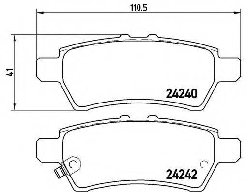 Комплект гальмівних колодок, дискове гальмо BREMBO P 56 060