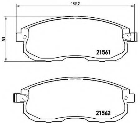 Комплект гальмівних колодок, дискове гальмо BREMBO P 56 065