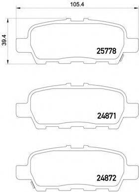 Комплект гальмівних колодок, дискове гальмо BREMBO P 56 087