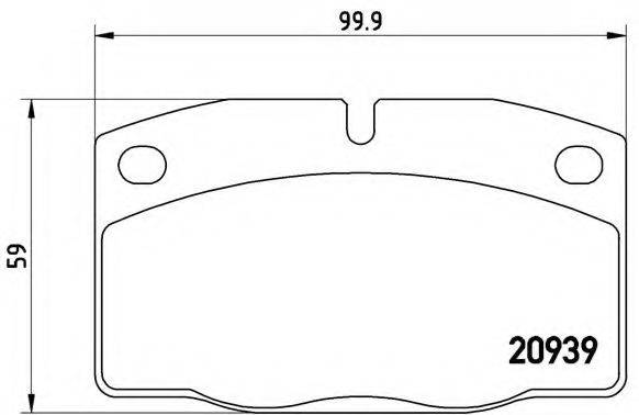 Комплект гальмівних колодок, дискове гальмо BREMBO P 59 005