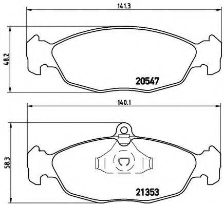 Комплект гальмівних колодок, дискове гальмо BREMBO P 59 011