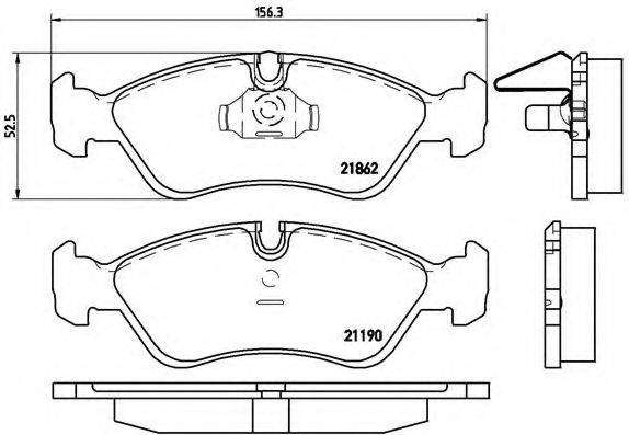 Комплект гальмівних колодок, дискове гальмо BREMBO P 59 017