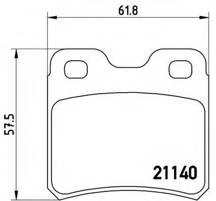 Комплект гальмівних колодок, дискове гальмо BREMBO P 59 018