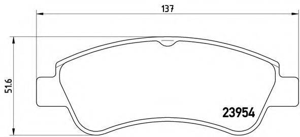 Комплект гальмівних колодок, дискове гальмо BREMBO P 61 066