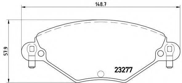 Комплект гальмівних колодок, дискове гальмо BREMBO P 61 071