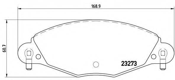 Комплект гальмівних колодок, дискове гальмо BREMBO P 61 072