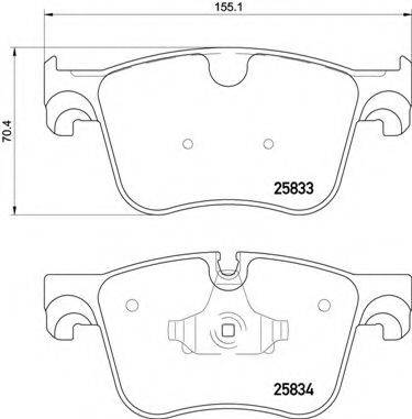 Комплект гальмівних колодок, дискове гальмо BREMBO P 61 123