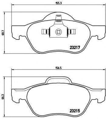 Комплект гальмівних колодок, дискове гальмо BREMBO P 68 029