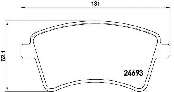 Комплект гальмівних колодок, дискове гальмо BREMBO P 68 044