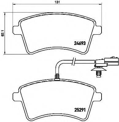 Комплект гальмівних колодок, дискове гальмо BREMBO P 68 058