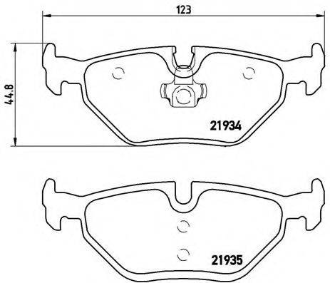 Комплект гальмівних колодок, дискове гальмо BREMBO P 71 006