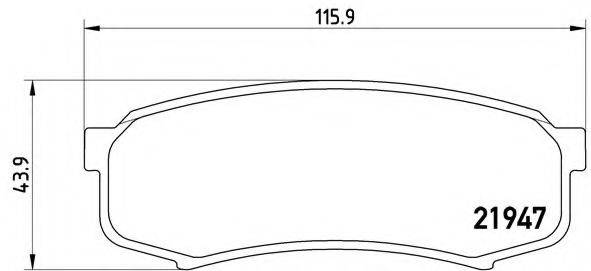 Комплект гальмівних колодок, дискове гальмо BREMBO P 83 024