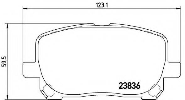 Комплект гальмівних колодок, дискове гальмо BREMBO P 83 061