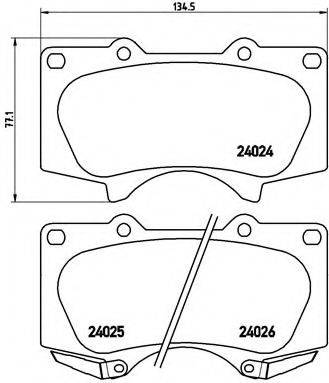 Комплект гальмівних колодок, дискове гальмо BREMBO P 83 066