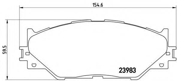 Комплект гальмівних колодок, дискове гальмо BREMBO P 83 074