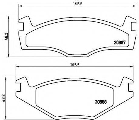 Комплект гальмівних колодок, дискове гальмо BREMBO P 85 005