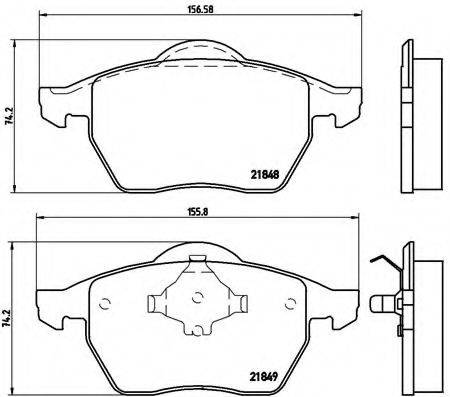 Комплект гальмівних колодок, дискове гальмо BREMBO P 85 039