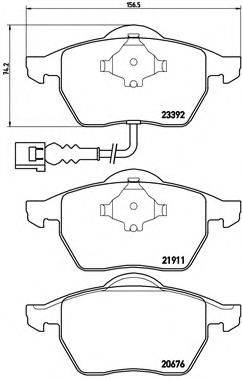 Комплект гальмівних колодок, дискове гальмо BREMBO P 85 045