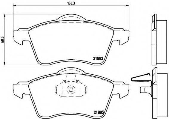 Комплект гальмівних колодок, дискове гальмо BREMBO P 85 047