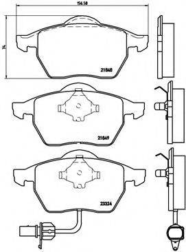 Комплект гальмівних колодок, дискове гальмо BREMBO P 85 060