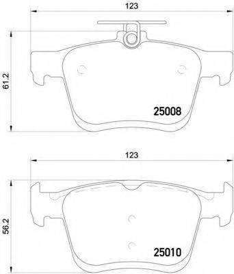 Комплект гальмівних колодок, дискове гальмо BREMBO P 85 125