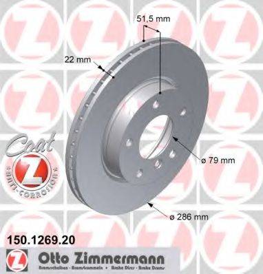 гальмівний диск ZIMMERMANN 150.1269.20