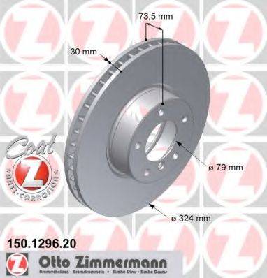 гальмівний диск ZIMMERMANN 150.1296.20