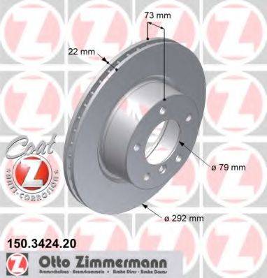 гальмівний диск ZIMMERMANN 150.3424.20